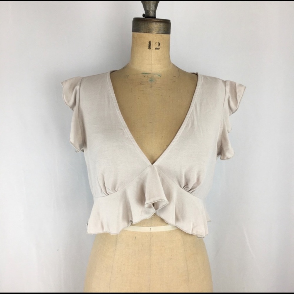 ZAFUL Ruffle Detail Crop Top